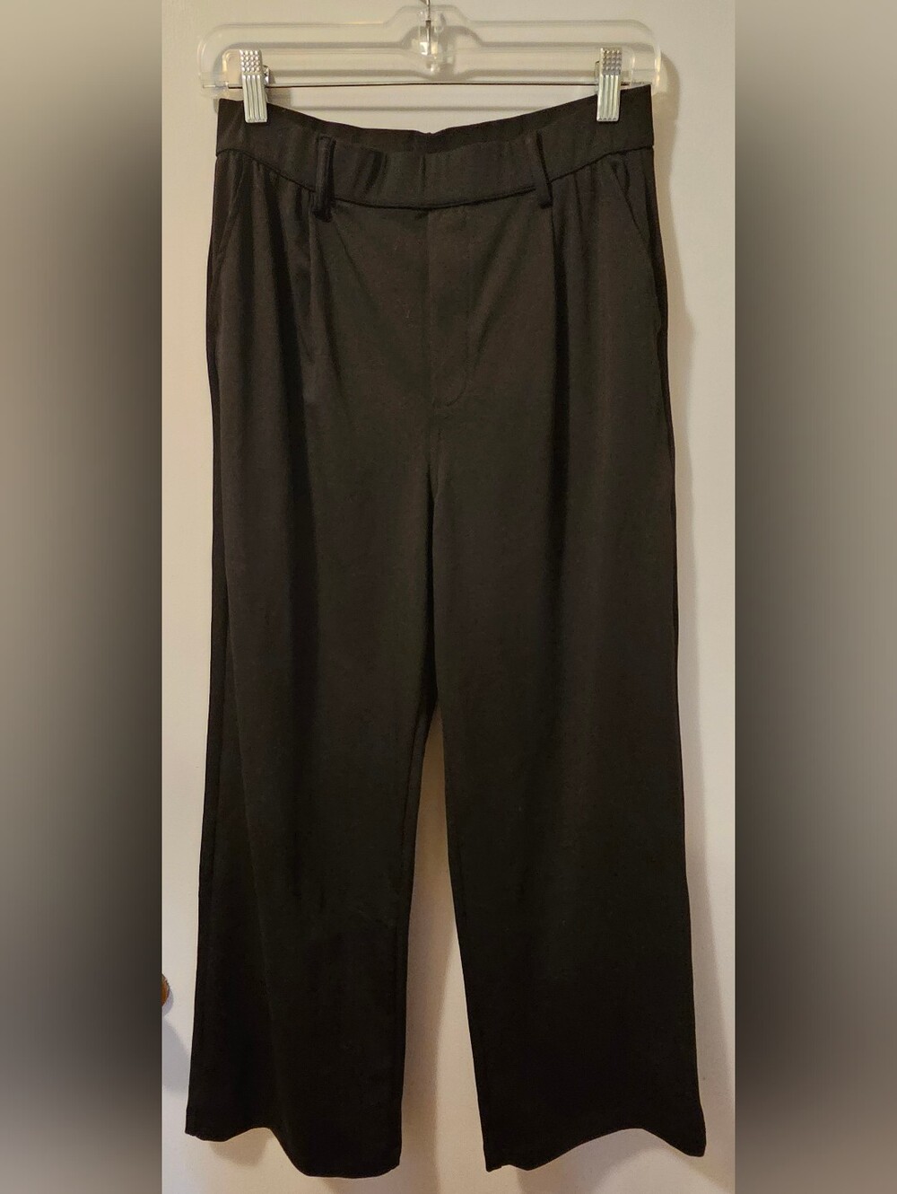 Halara Women’s Black Dress Wide Leg Pants Solid Flat Front Pockets Size M NWT
